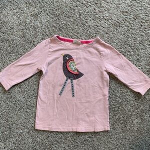 Mini Boden size 5-6 pink 3/4 length top